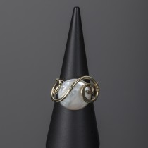 brass pearl ring