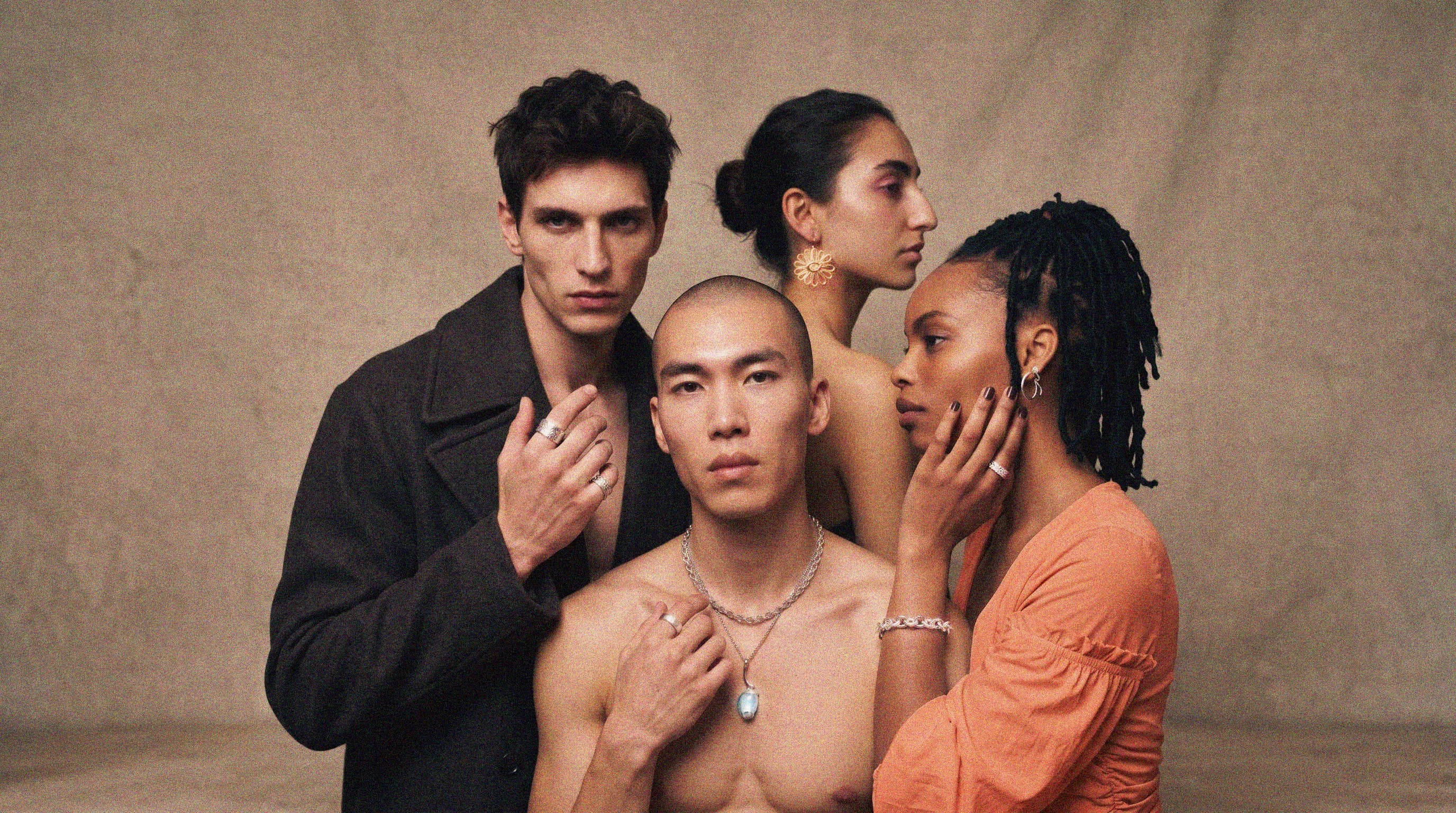 Models wearing Lorarty jewellery